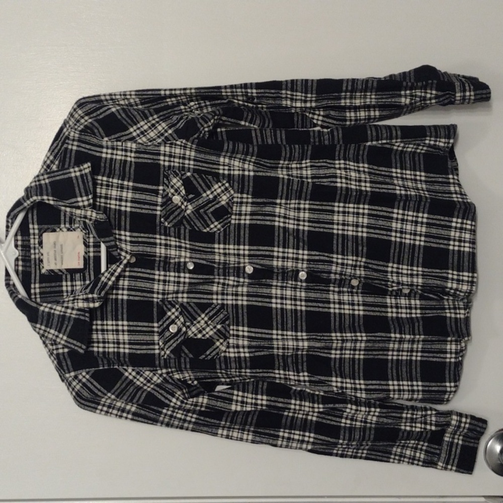 Vintage Forever 21 Heritage 1981 Black and White Flannel Shirt Size Small